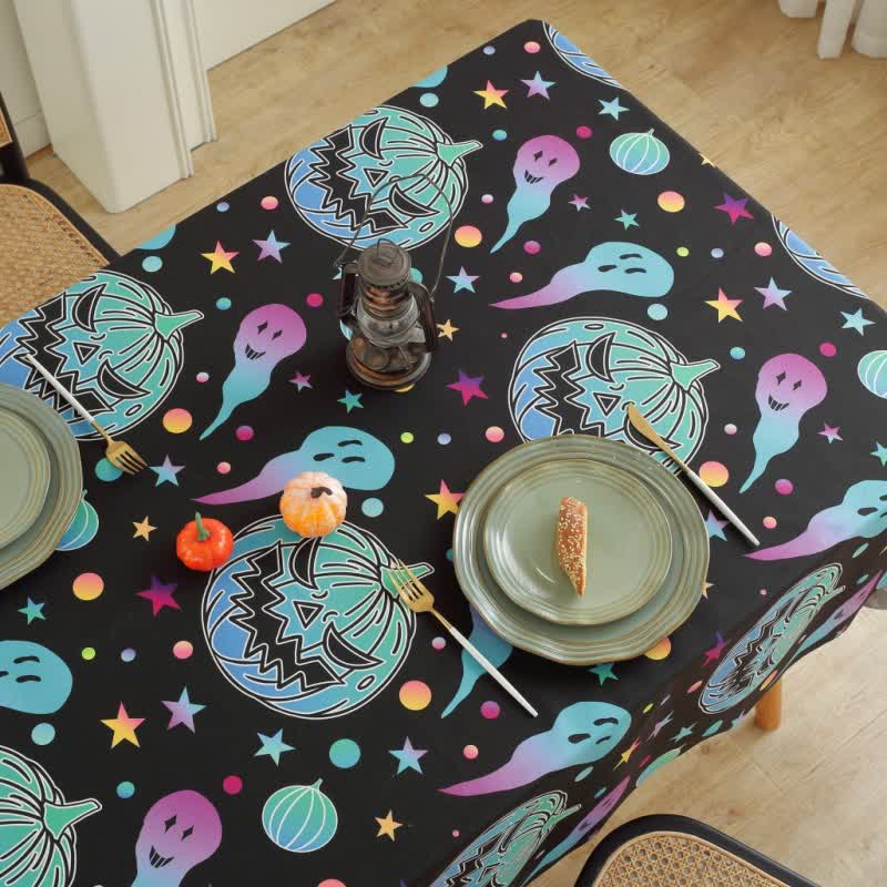 Halloween Spooky Pumpkin Ghost Tablecloth - image 3