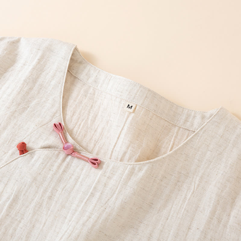 Oriental Style Buttoned Loungewear Set - image 4