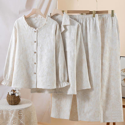 Matching Minimalist Cotton Linen Loungewear Set - image 1