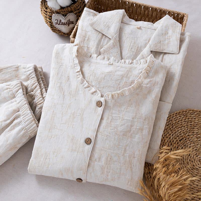 Matching Minimalist Cotton Linen Loungewear Set - image 3