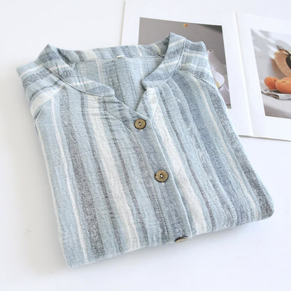 Striped Cotton Gauze Loungewear Set - image 5