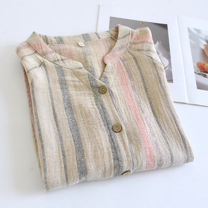 Striped Cotton Gauze Loungewear Set - image 7