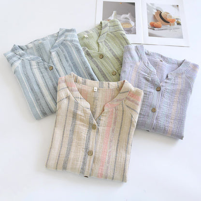 Striped Cotton Gauze Loungewear Set - image 2