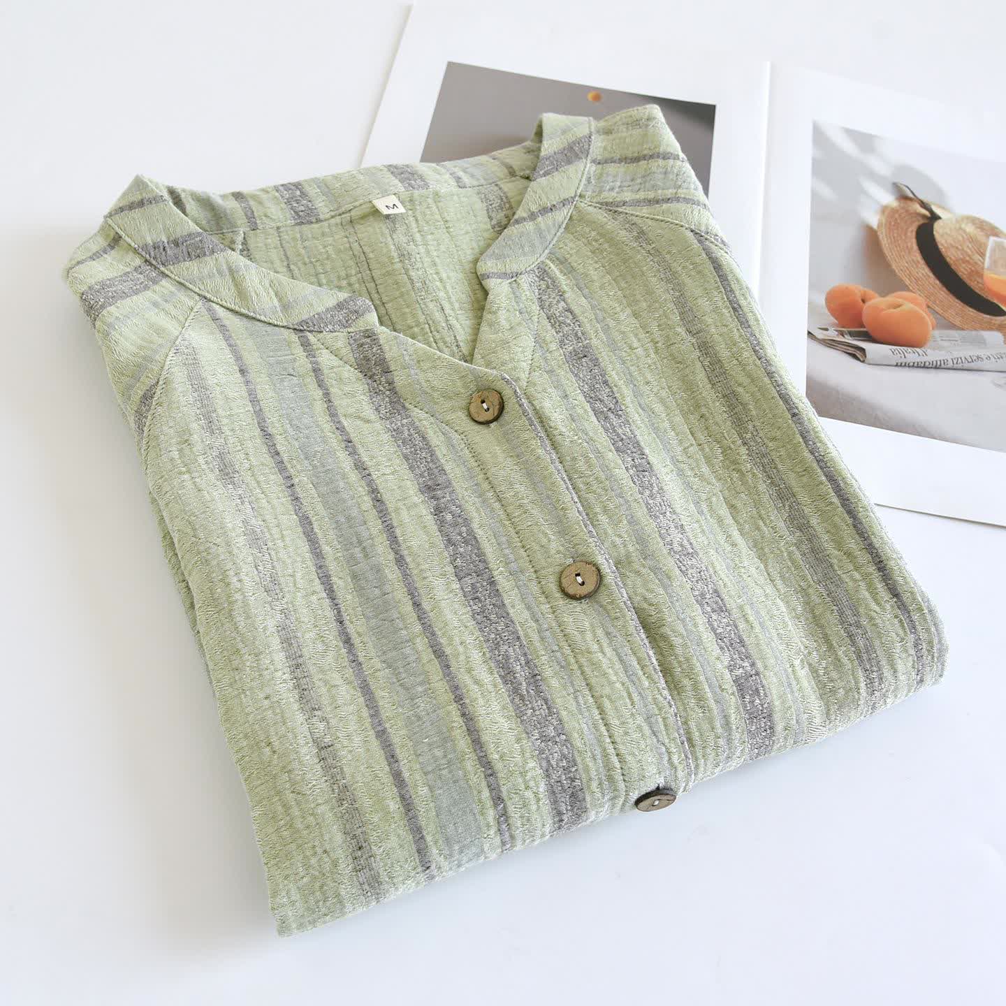Striped Cotton Gauze Loungewear Set - image 20