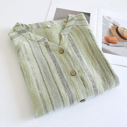 Striped Cotton Gauze Loungewear Set - image 20
