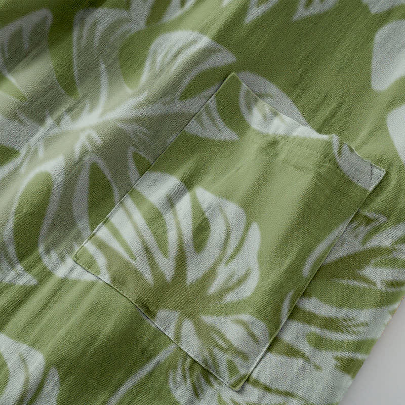 Ownkoti Monstera Print Cotton Gauze Kimono Robe - image 5