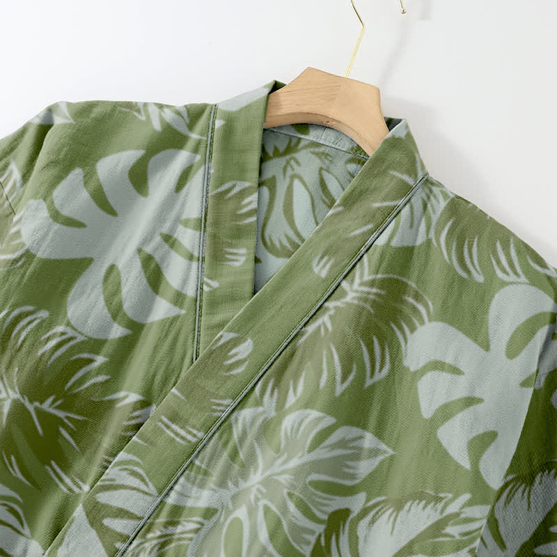 Ownkoti Monstera Cotton Gauze Kimono Loungewear Set - image 2