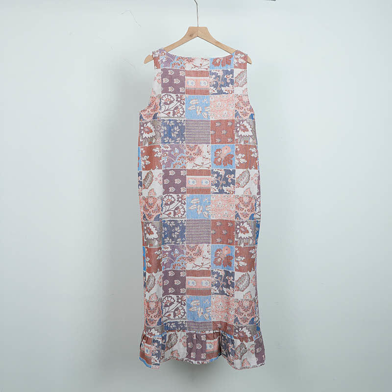 Ethnic Floral Cotton Sleeveless Nightdress - image 14