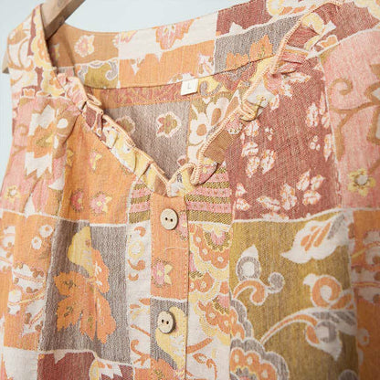 Ethnic Floral Cotton Sleeveless Nightdress - image 6