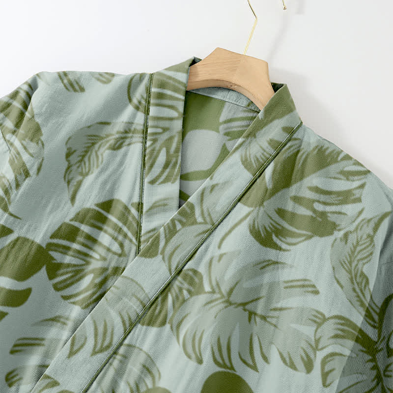 Ownkoti Monstera Cotton Gauze Kimono Loungewear Set - image 5