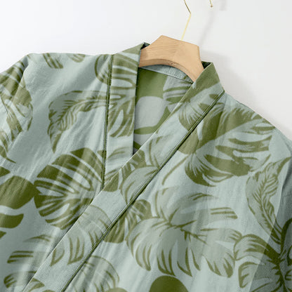 Ownkoti Monstera Cotton Gauze Kimono Loungewear Set - image 5