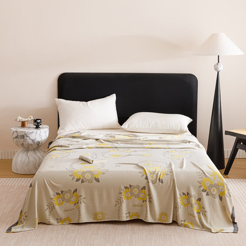 Flower Wreath Print Cooling Sheet Bedspread - Queen - image 1