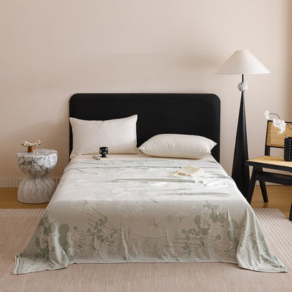 Rustic Floral Print Cooling Sheet Bedspread - Green - Queen - image 5