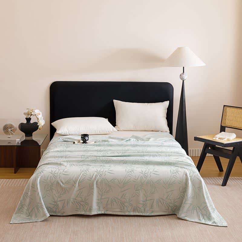 Bamboo Print Cooling Sheet Bedspread - Blue - Queen - image 2