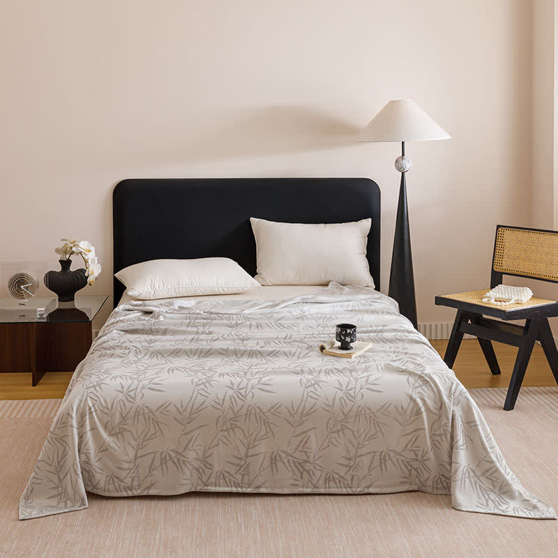Bamboo Print Cooling Sheet Bedspread - Silver - Queen - image 4