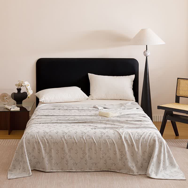 Pastoral Leaf Cooling Sheet Bedspread - Silver - Queen - image 4