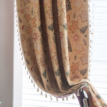 Christmas Gingerbread Man Holiday Curtain - image 4