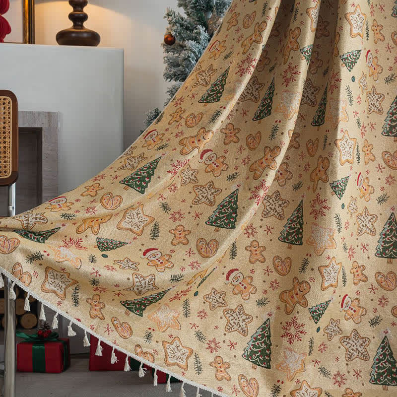 Christmas Gingerbread Man Holiday Curtain - image 3