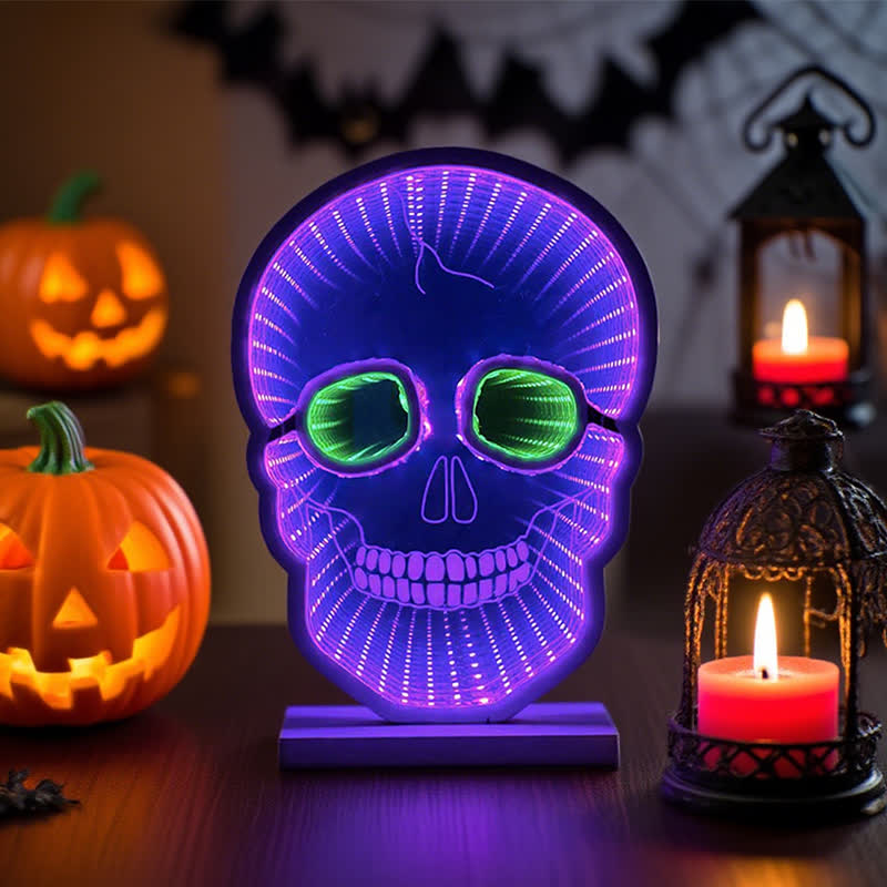 Halloween Skull Infinity Lights with Stand - image 2
