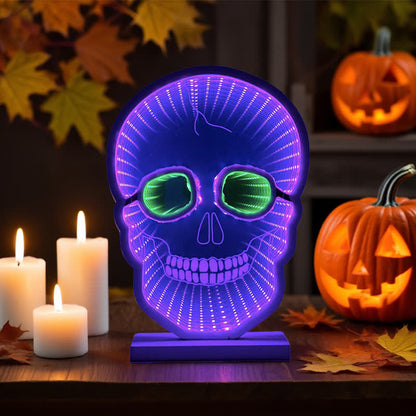 Halloween Skull Infinity Lights with Stand - image 1