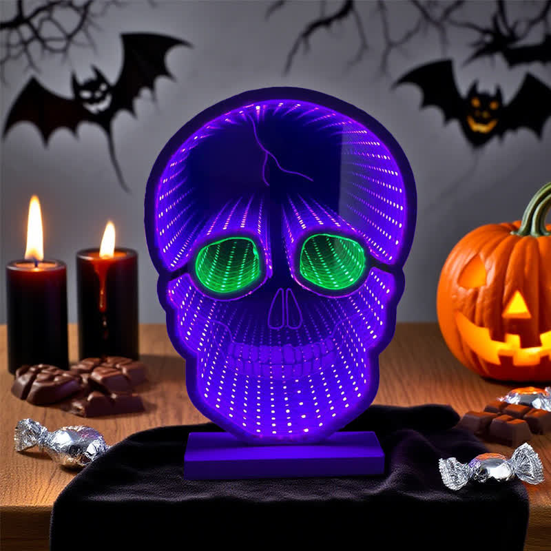Halloween Skull Infinity Lights with Stand - image 4