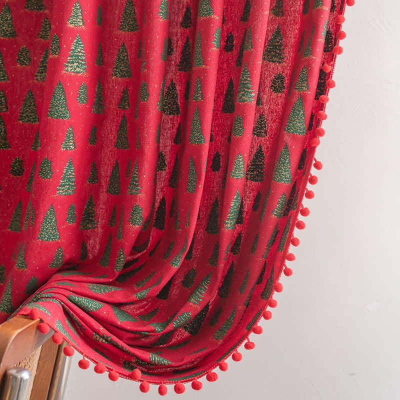 Christmas Fir Tree Holiday Curtain - image 5