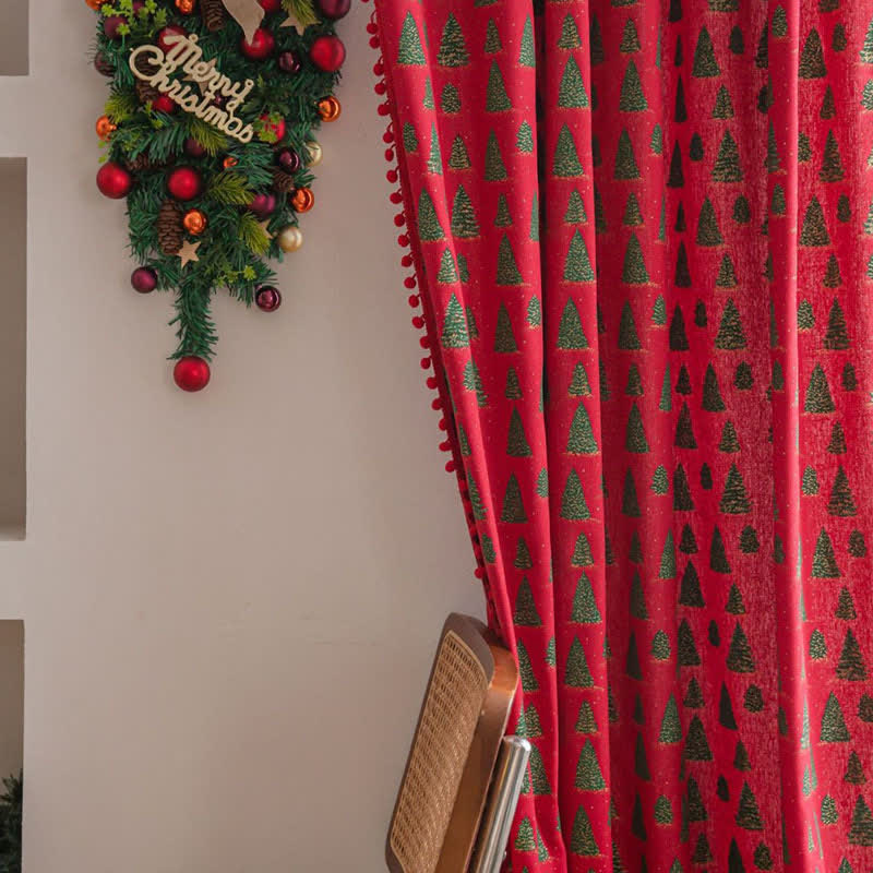 Christmas Fir Tree Holiday Curtain - image 8