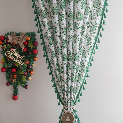 Christmas Floral Edelweiss Print Curtain - image 6