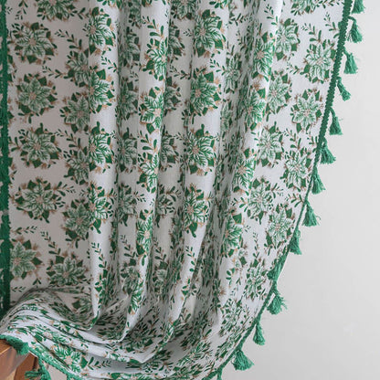 Christmas Floral Edelweiss Print Curtain - image 5