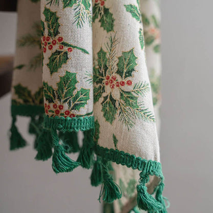 Christmas Holly Leaf Print Curtain - image 7