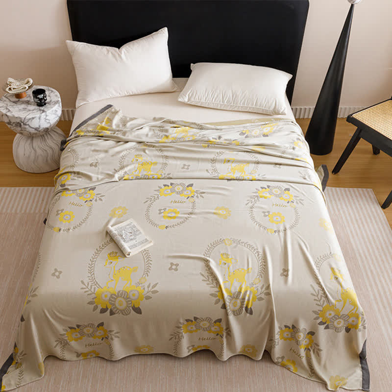 Flower Wreath Print Cooling Sheet Bedspread - image 2