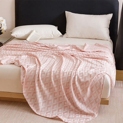 Geometric Plaid Cooling Sheet Bedspread - image 3