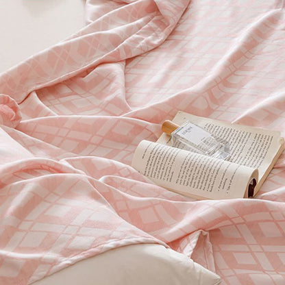 Geometric Plaid Cooling Sheet Bedspread - image 7