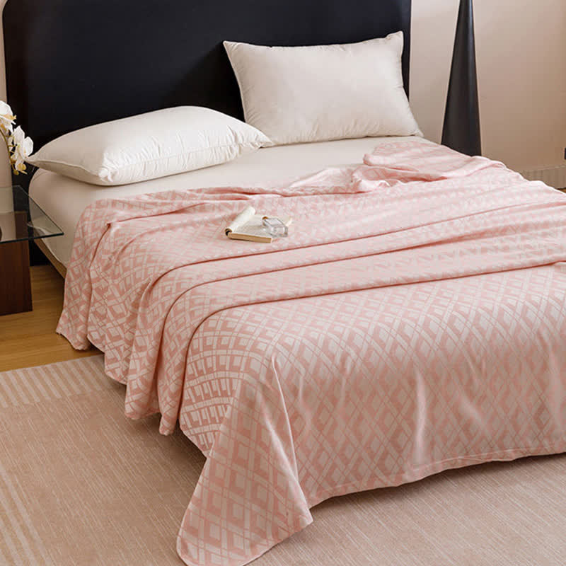 Geometric Plaid Cooling Sheet Bedspread - image 2