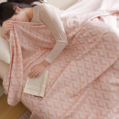 Geometric Plaid Cooling Sheet Bedspread - image 5