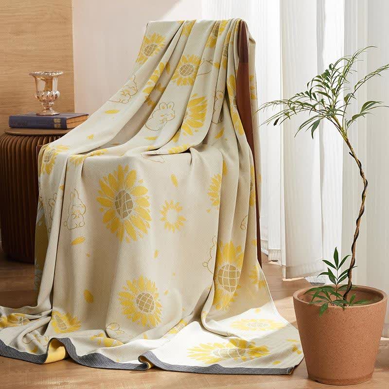 Sunflower Rabbit Cooling Sheet Bedspread - image 4