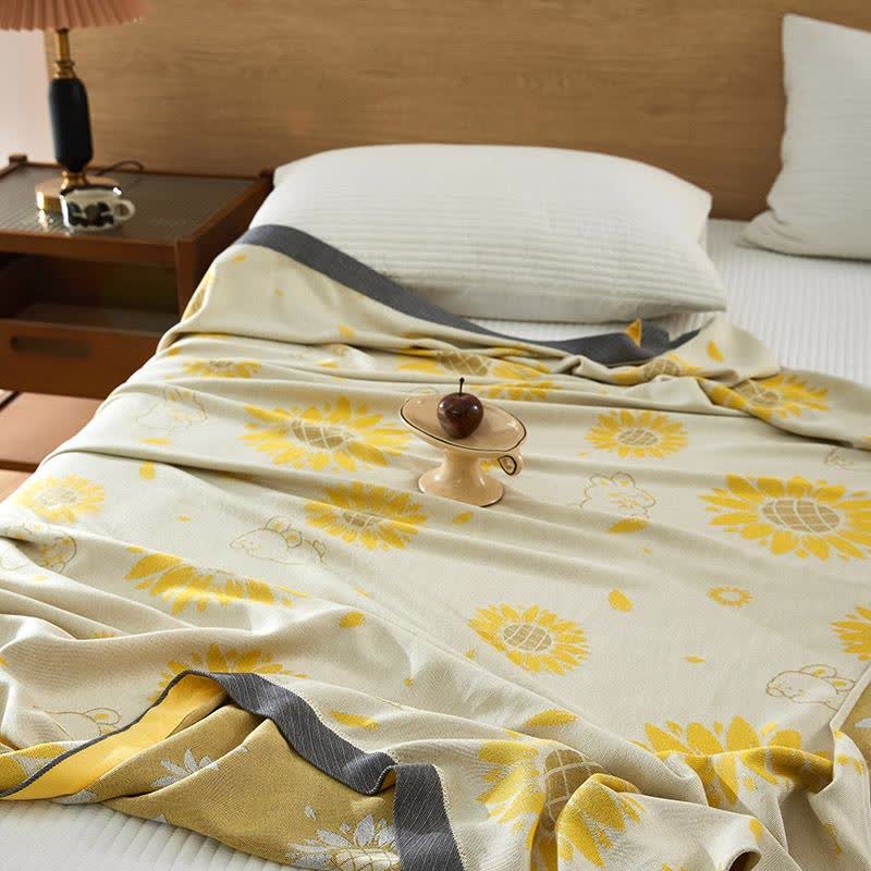 Sunflower Rabbit Cooling Sheet Bedspread - image 3