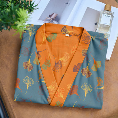 Ownkoti Ginkgo Biloba Cotton Gauze Kimono Robe - image 10