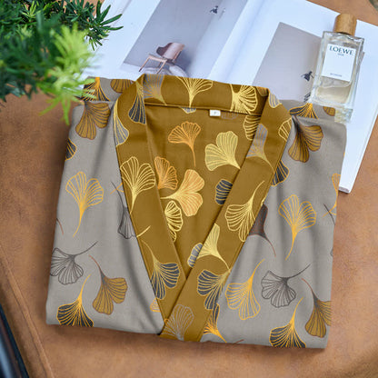 Ownkoti Ginkgo Biloba Cotton Gauze Kimono Robe - image 15