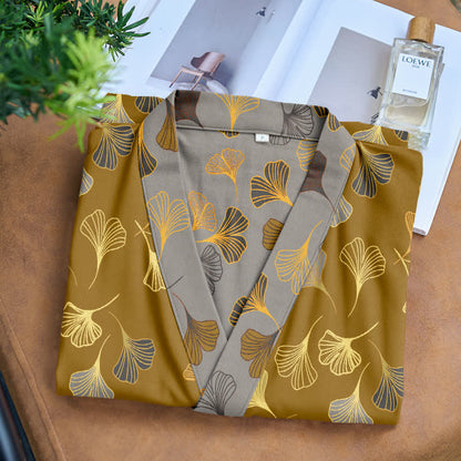 Ownkoti Ginkgo Leaf Cotton Gauze Japanese Robe - image 2