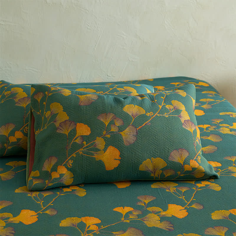 Large Ginkgo Leaf Cotton Fitted Sheet - image 7