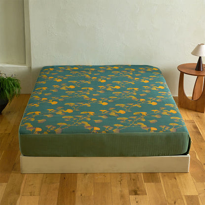 Large Ginkgo Leaf Cotton Fitted Sheet - image 5