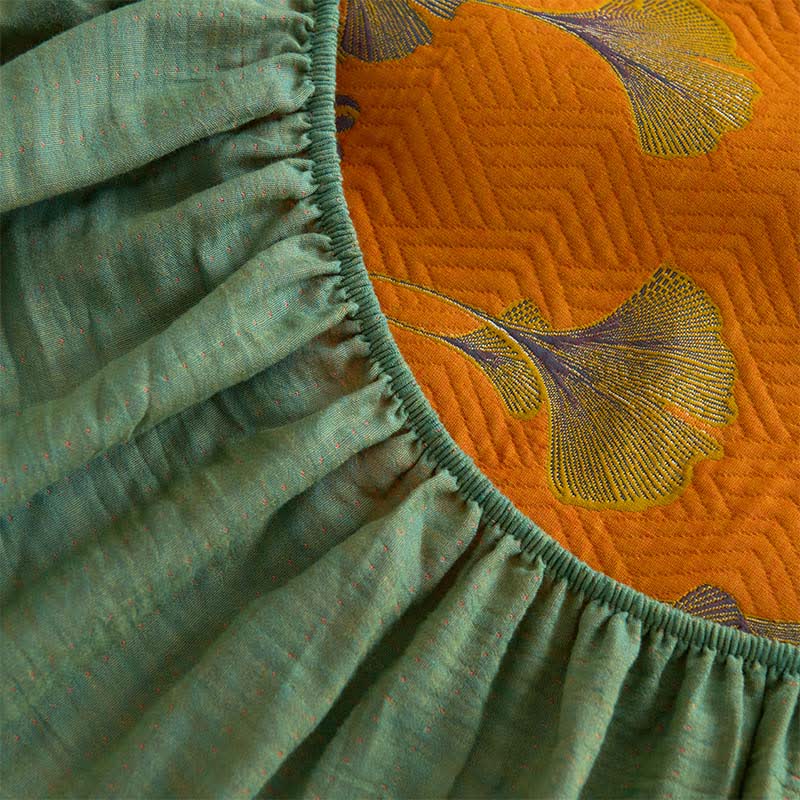 Large Ginkgo Leaf Cotton Fitted Sheet - image 10