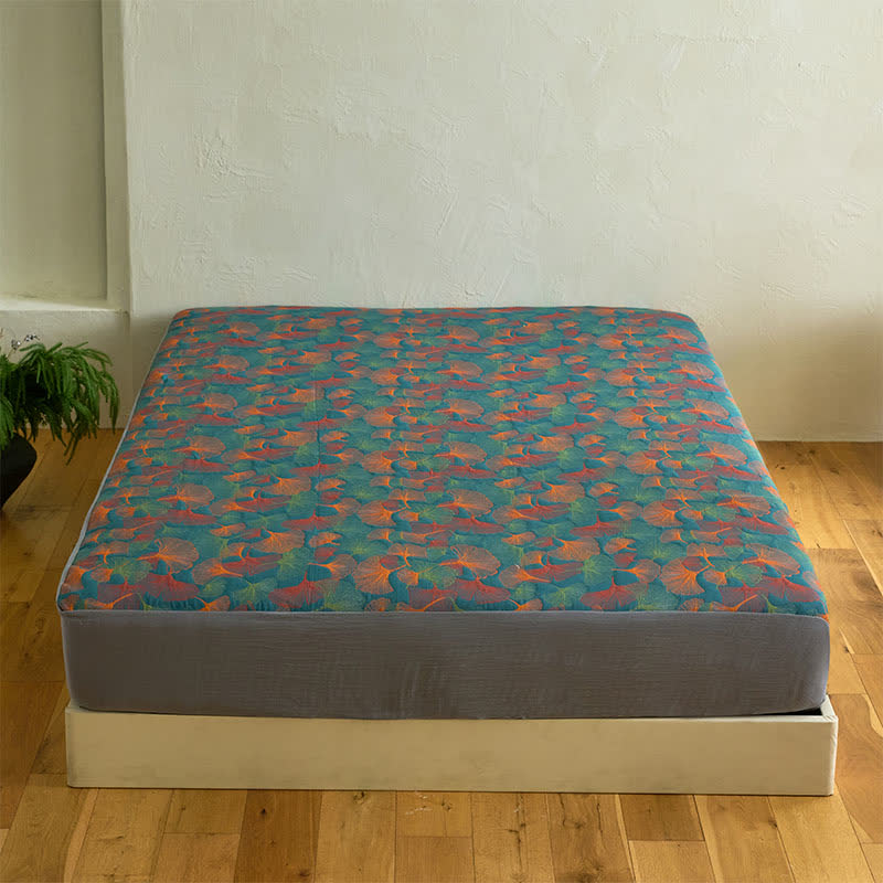 Ownkoti Ginkgo Leaf Cotton Gauze Fitted Sheet - image 2