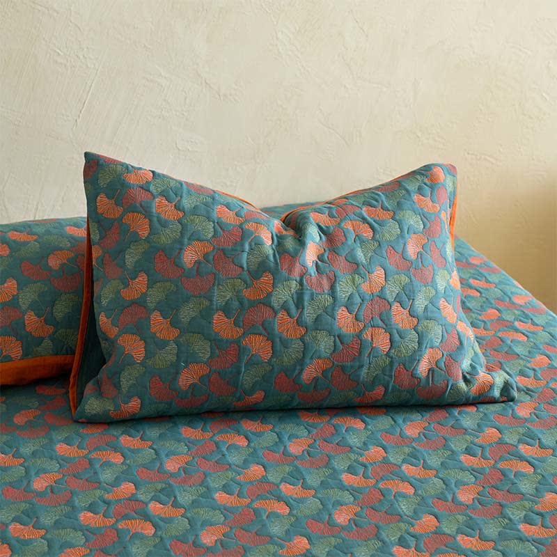 Ginkgo Cotton Gauze Jacquard Fitted Sheet - image 4