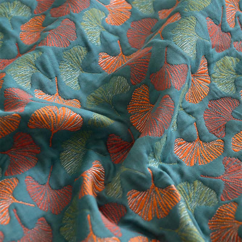 Ginkgo Cotton Gauze Jacquard Fitted Sheet - image 6