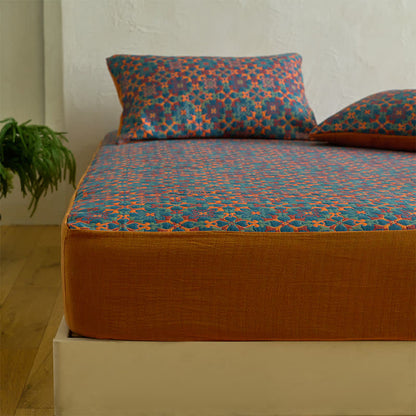 Ownkoti Retro Geometric Pattern Cotton Fitted Sheet - image 3