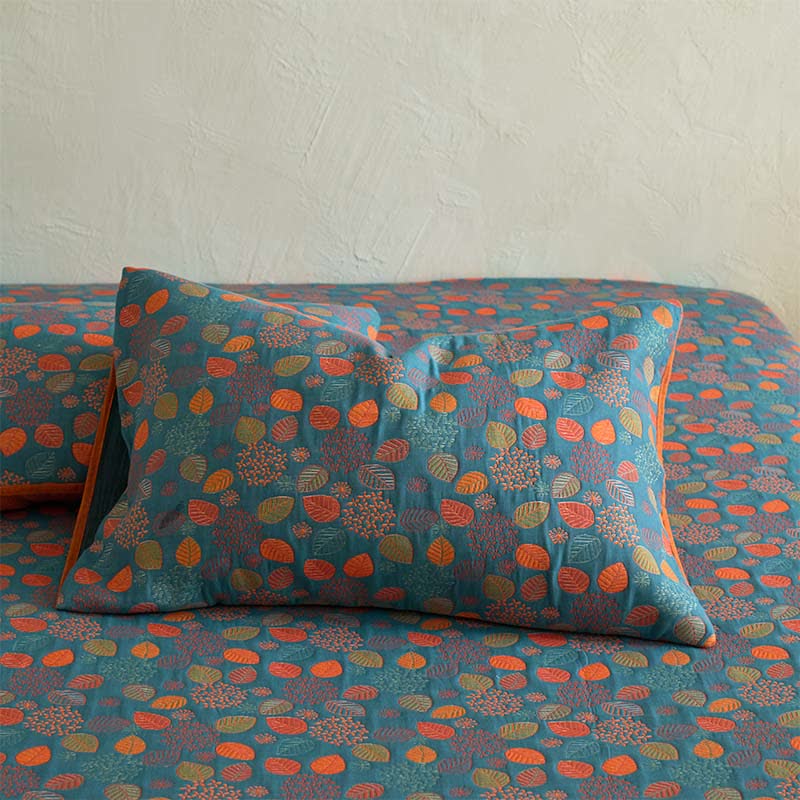 Leaf Print Cotton Gauze  Fitted Sheet - image 5