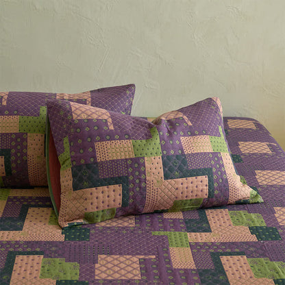 Patchwork Cotton Gauze Jacquard Fitted Sheet - image 5