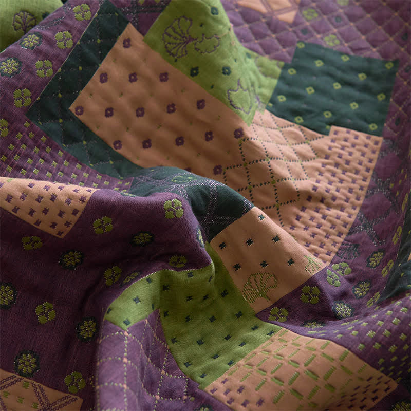 Patchwork Cotton Gauze Jacquard Fitted Sheet - image 8